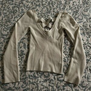 FP V-Neck Sweater with Back Detail